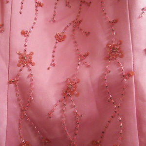 Floor length Pink saten ball gown